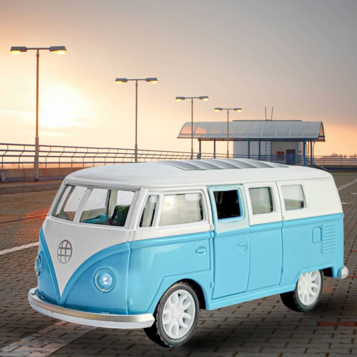 GENERICO - Combi Volkswagen Beetle De Año 1947-1950 Celeste