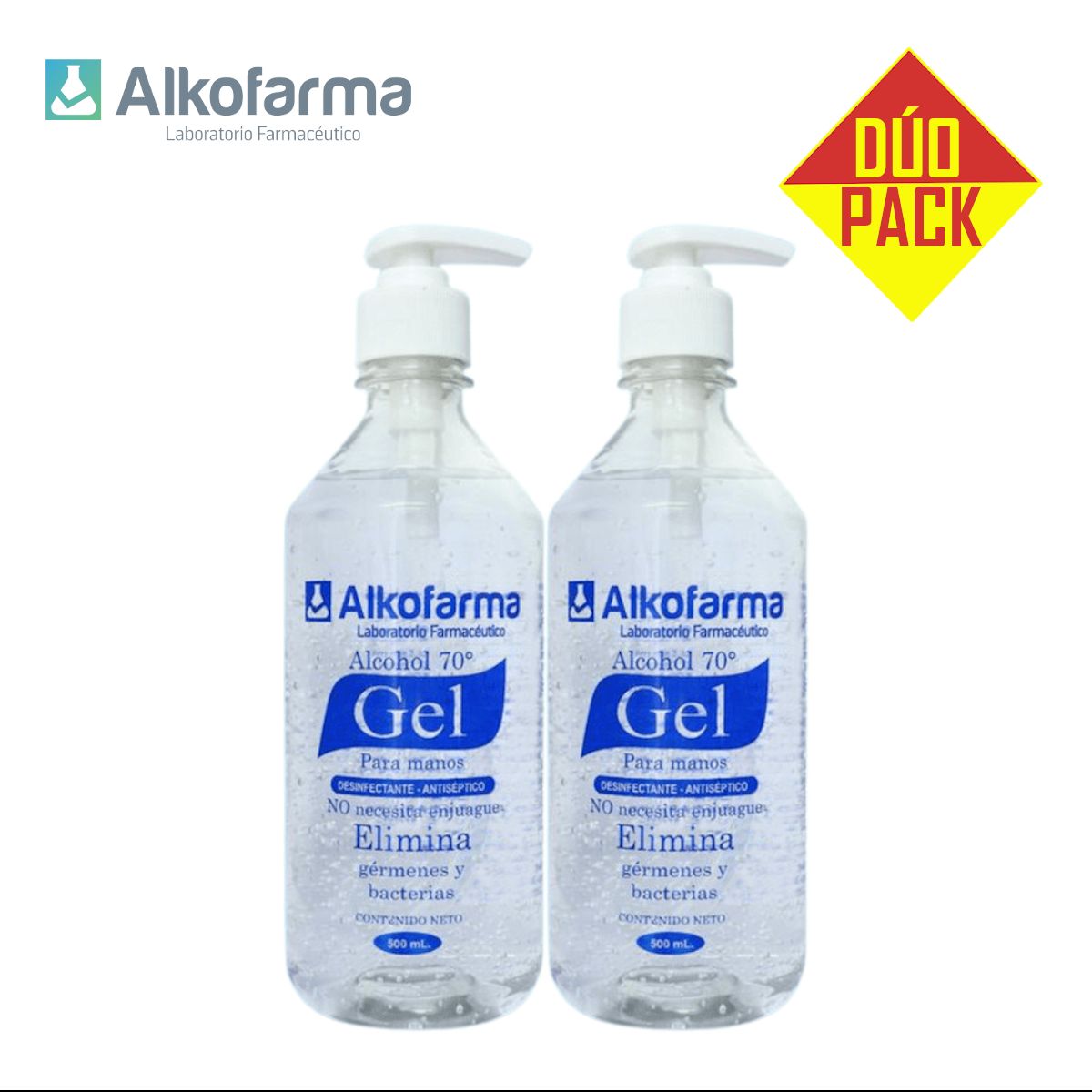 ALKOFARMA - Alcohol en gel 70° 500ml ALKOFARMA DÚO PACK