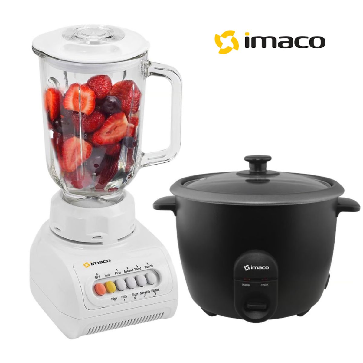 IMACO - COMBO IMACO LICUADORA 8 VEL + OLLA ARROCERA 1.8L NEGRA