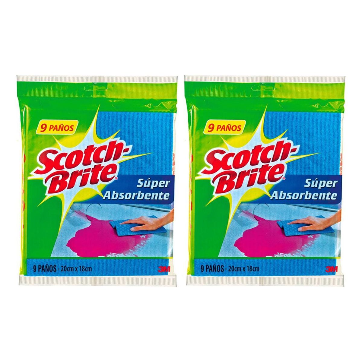 SCOTCH BRITE - Pack x2 Paño Scotch Brite Absorbente x9
