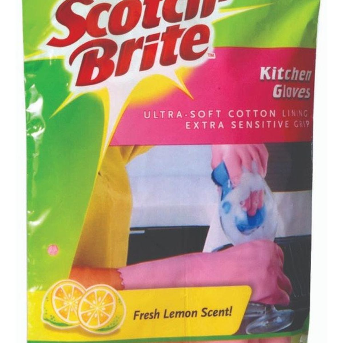 SCOTCH BRITE - Pack X4 Guantes Scotch Brite Cocina Talla M