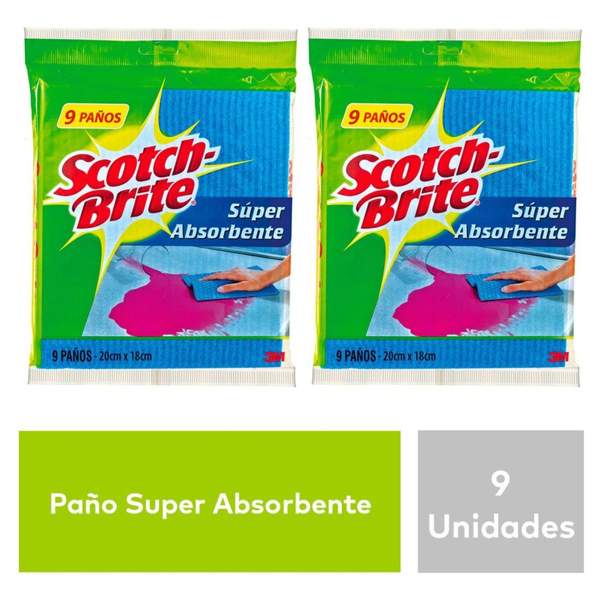 SCOTCH BRITE - Pack x2 Paño Scotch Brite Absorbente x9