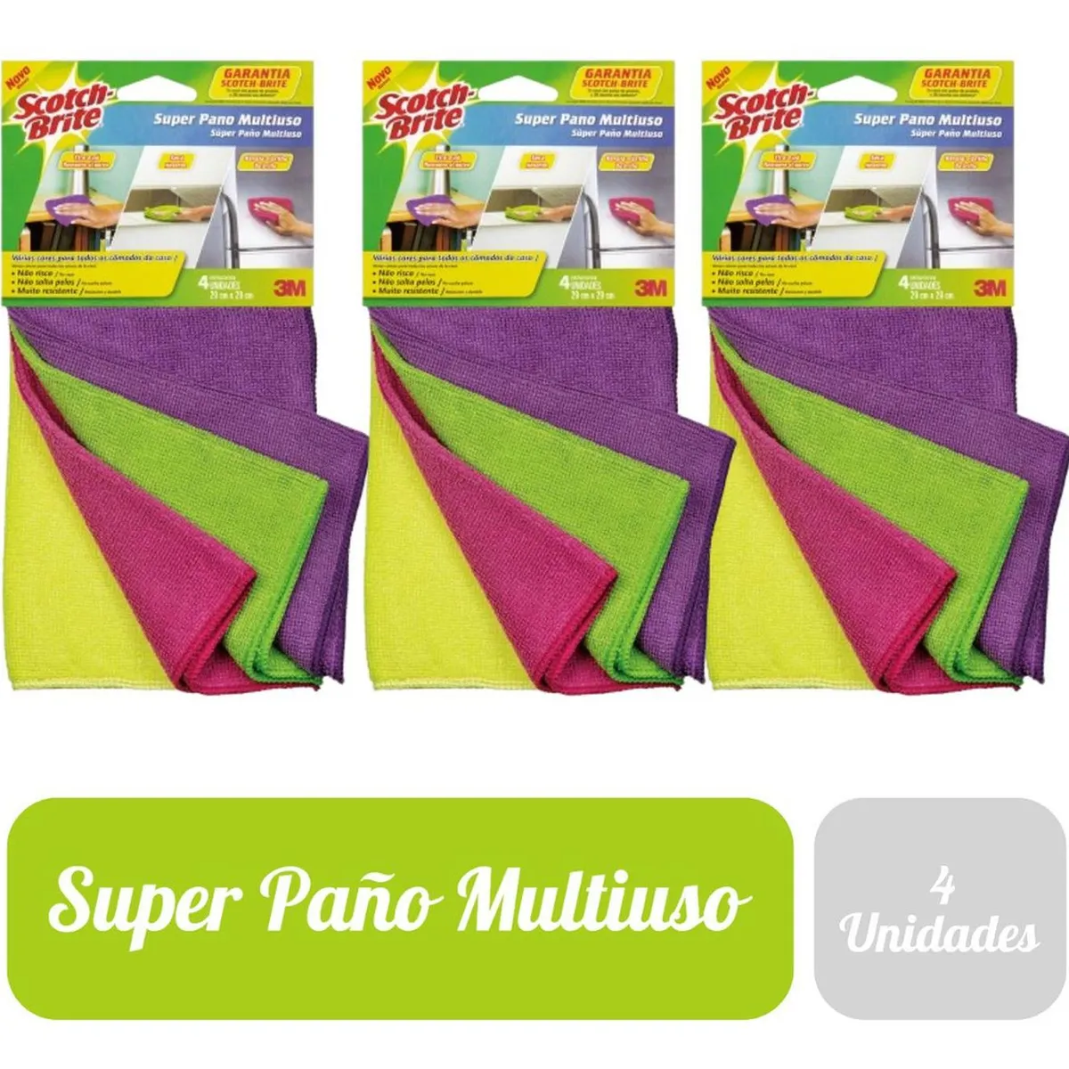 Pack x3 Paño Scotch Brite Microfibra x4, marca SCOTCH BRITE - Foto Principal