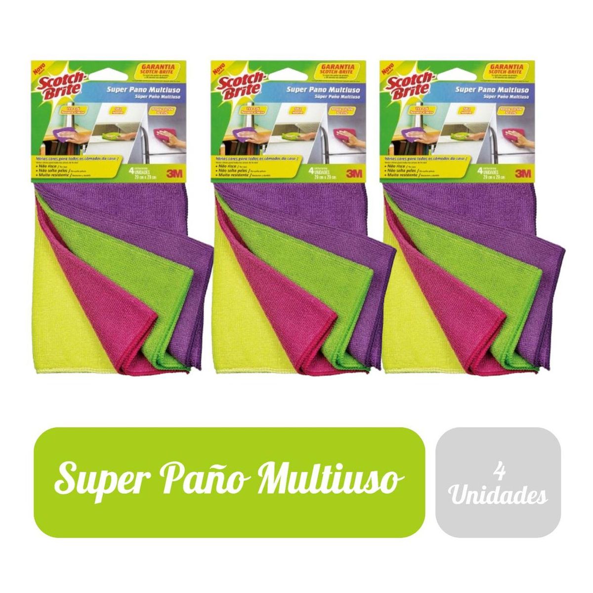 Pack x3 Paño Scotch Brite Microfibra x4, marca SCOTCH BRITE - Foto Principal