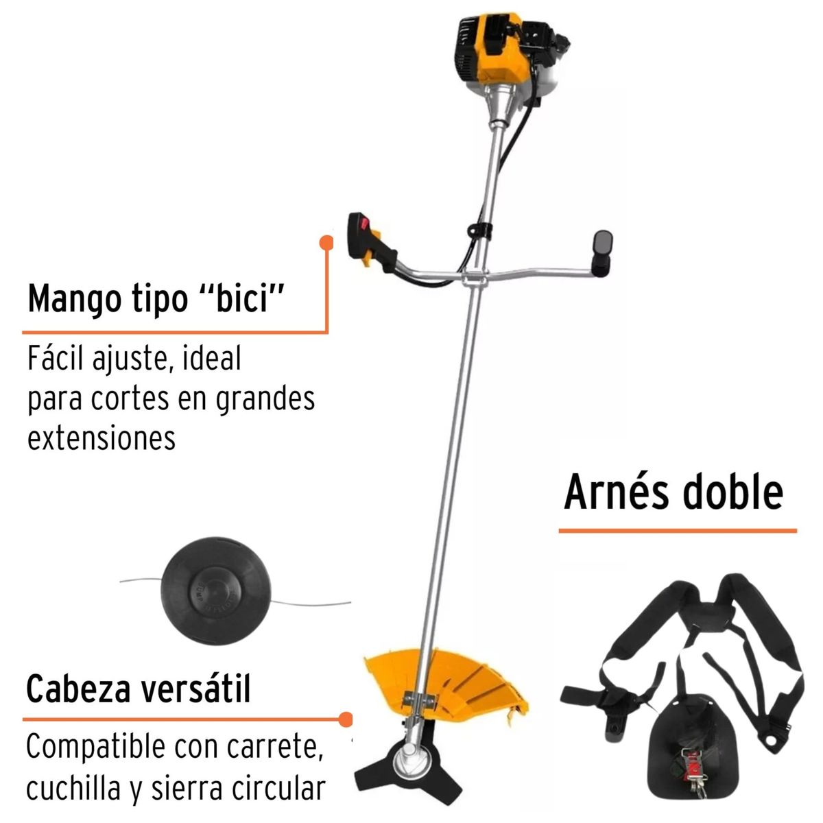INGCO TOOLS - Desbrozadora motoguadaña 2 HP podadora a gasolina 42.7 CC INGCO