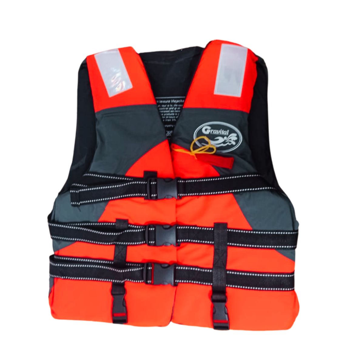 GENERICO - Chaleco Salvavidas con silbato Gravital sin cuello Naranja XL