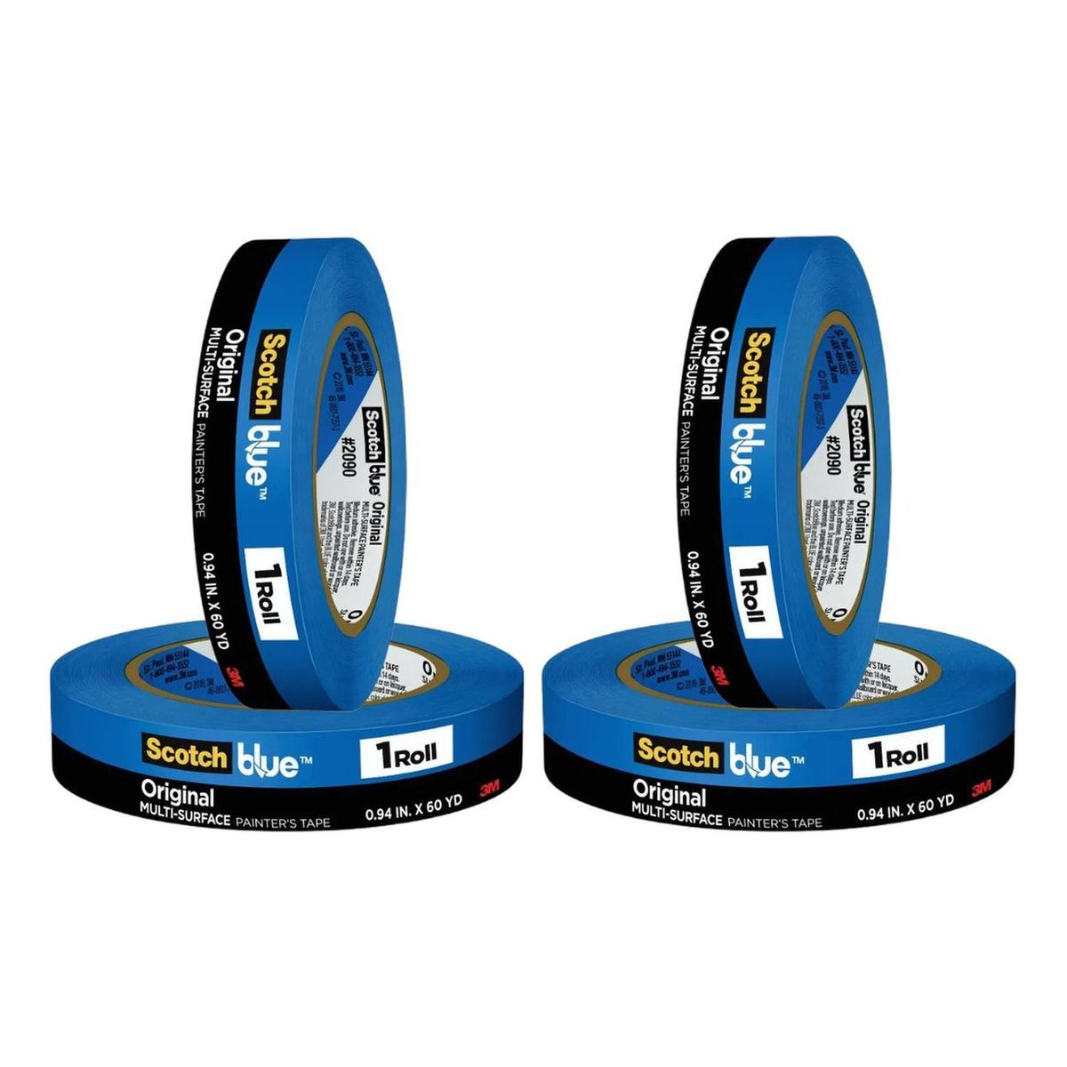 3M - Pack X4 Cinta Scotchblue Multisuperficie 24 Mm X  54,8 M