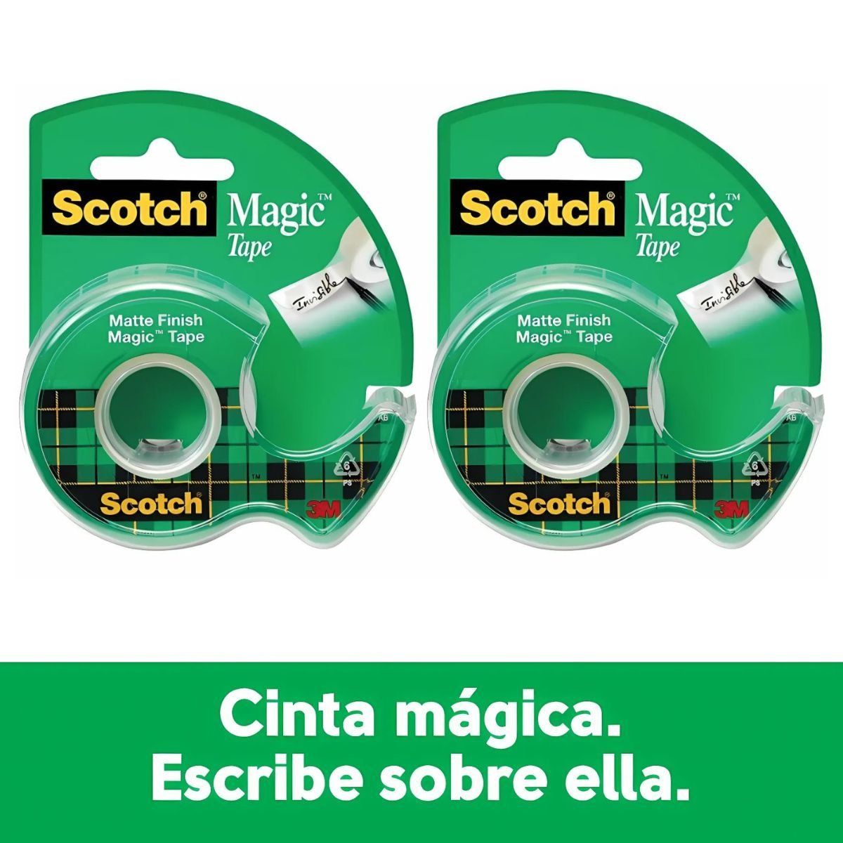 MARCA - Pack x2 Cinta Scotch Mágica con dispensador 810 18mm x 33m