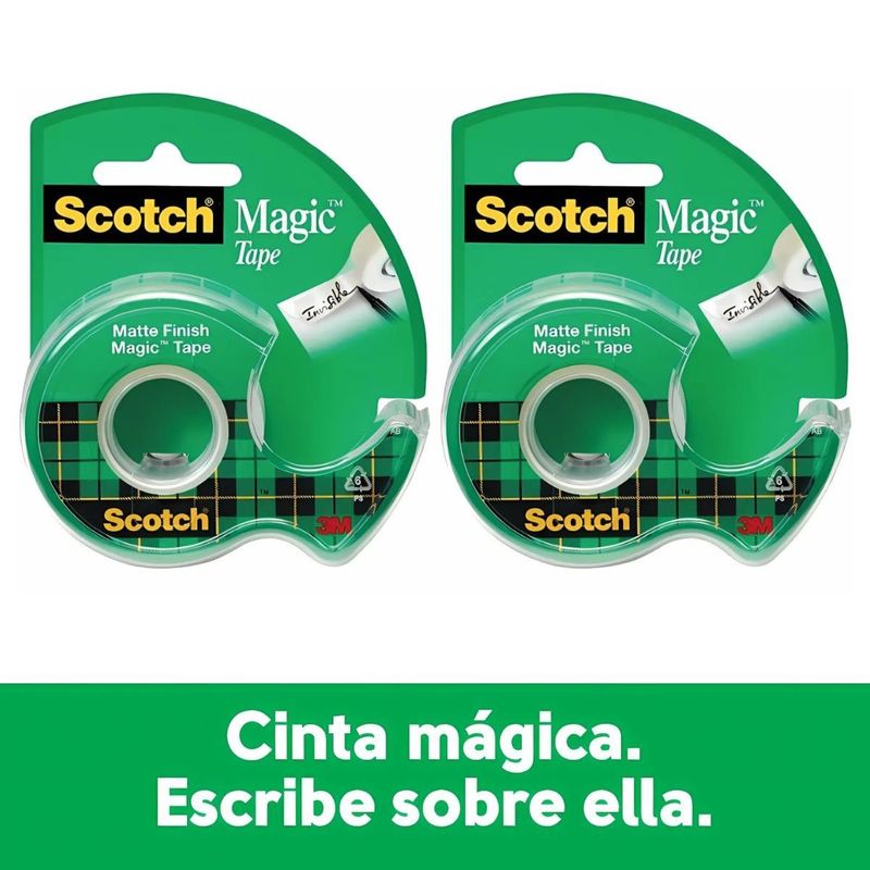 MARCA - Pack x2 Cinta Scotch Mágica con dispensador 810 18mm x 33m
