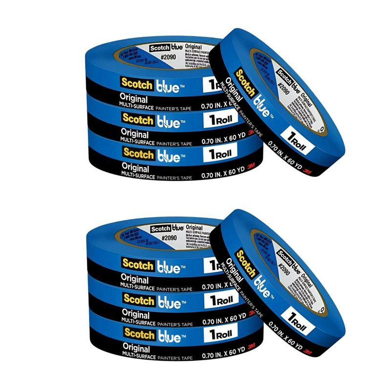 3M - Pack x8 Cinta ScotchBlue Multisuperficie 18 mm x 548 m