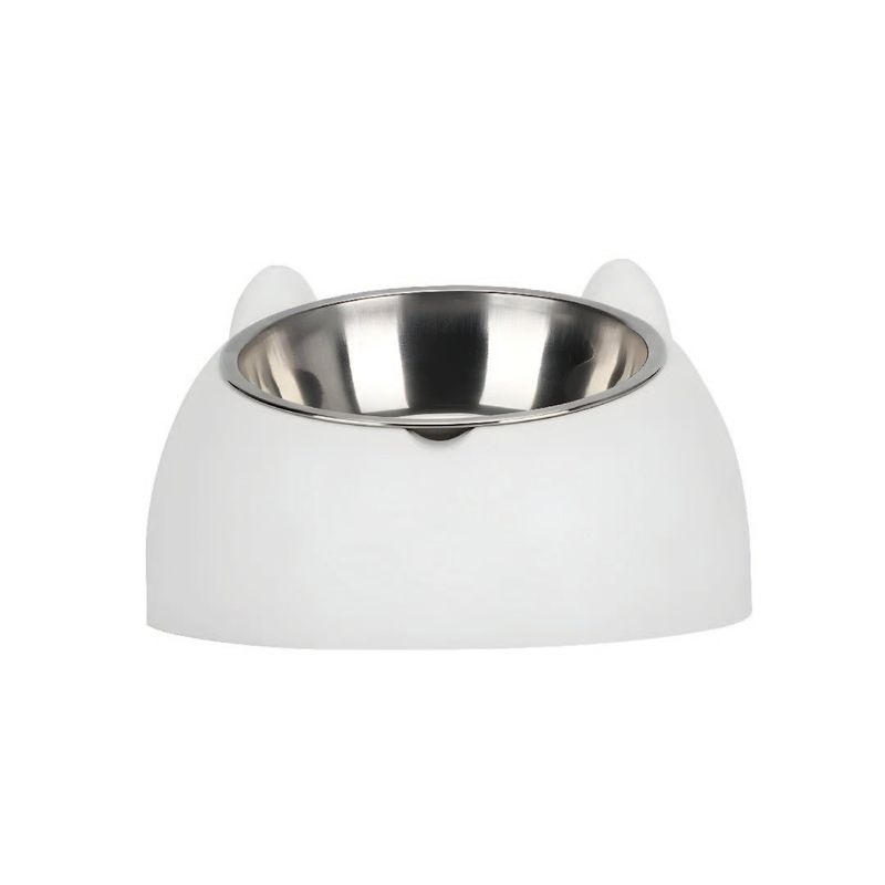 S&T - Plato Acero Inoxidable Para Mascotas Blanco - Talla M