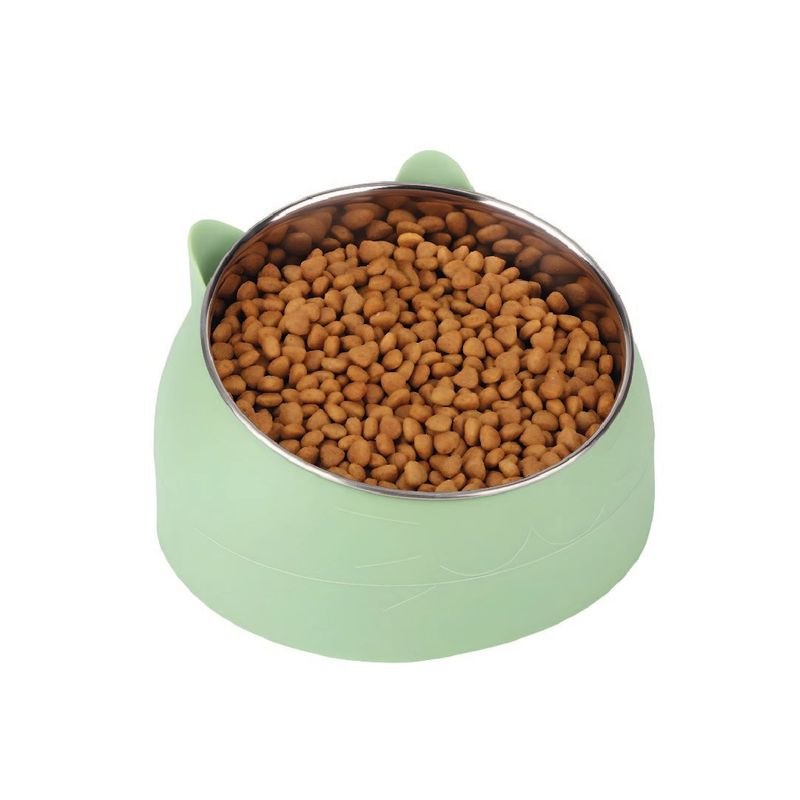 S&T - Plato Acero Inoxidable Para Mascotas Verde - Talla M