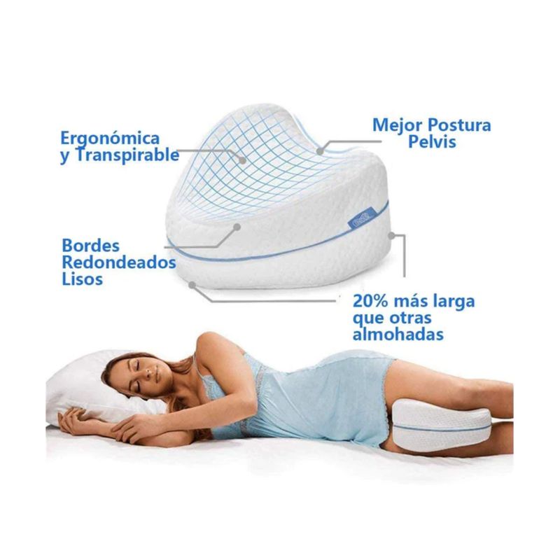 GENERICO - Almohada Cojín Piernas Y Rodillas Viscoelástica Leg Pillow