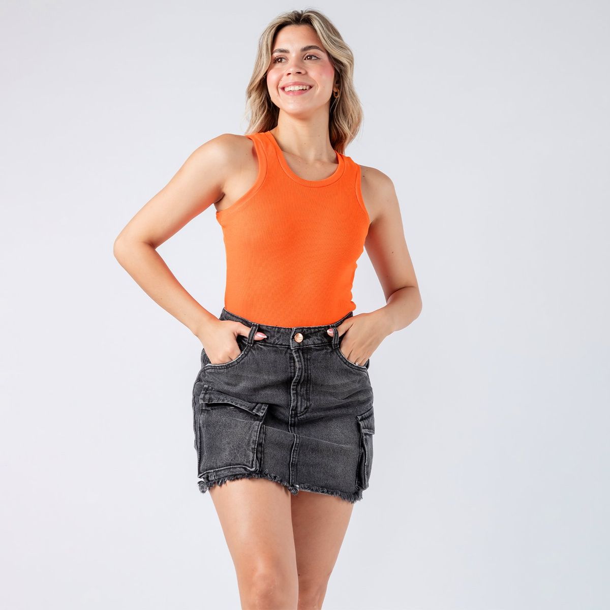 ROXJES JEANS - SHORT FALDA DENIM NEGRO MUJER ROXJES