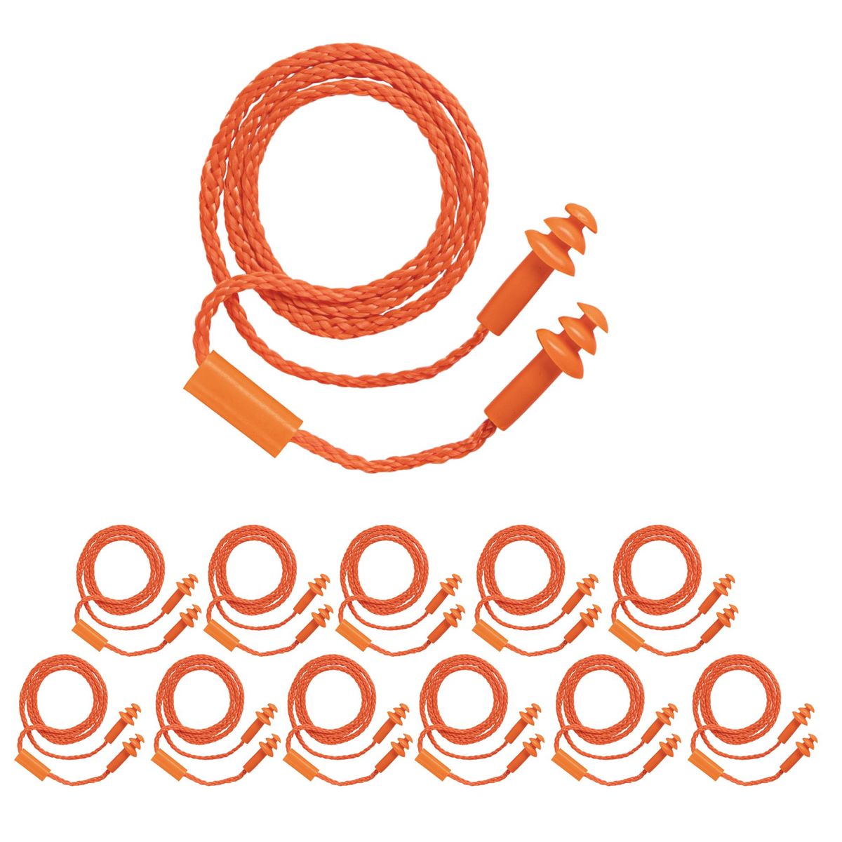 TRUPER - 12 Tapones auditivos reutilizable triple barrera con cordón