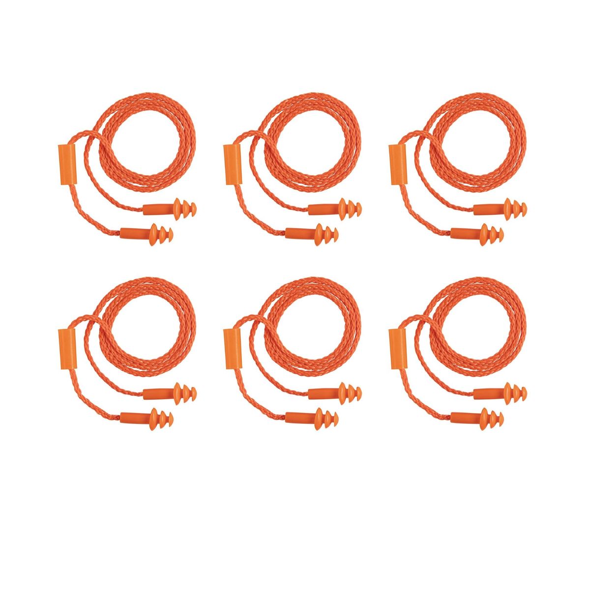 TRUPER - 6 Tapones auditivos reutilizable triple barrera con cordón