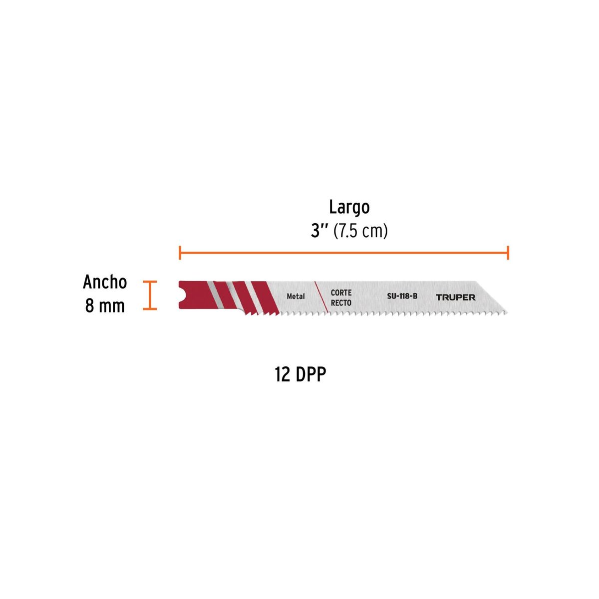 TRUPER - Cuchilla para caladora 5 seguetas corte recto metal