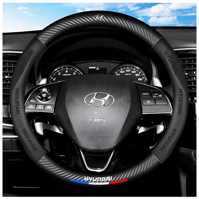JET - Funda De Volante Premiun Para Hyundai Fibra De Carbono