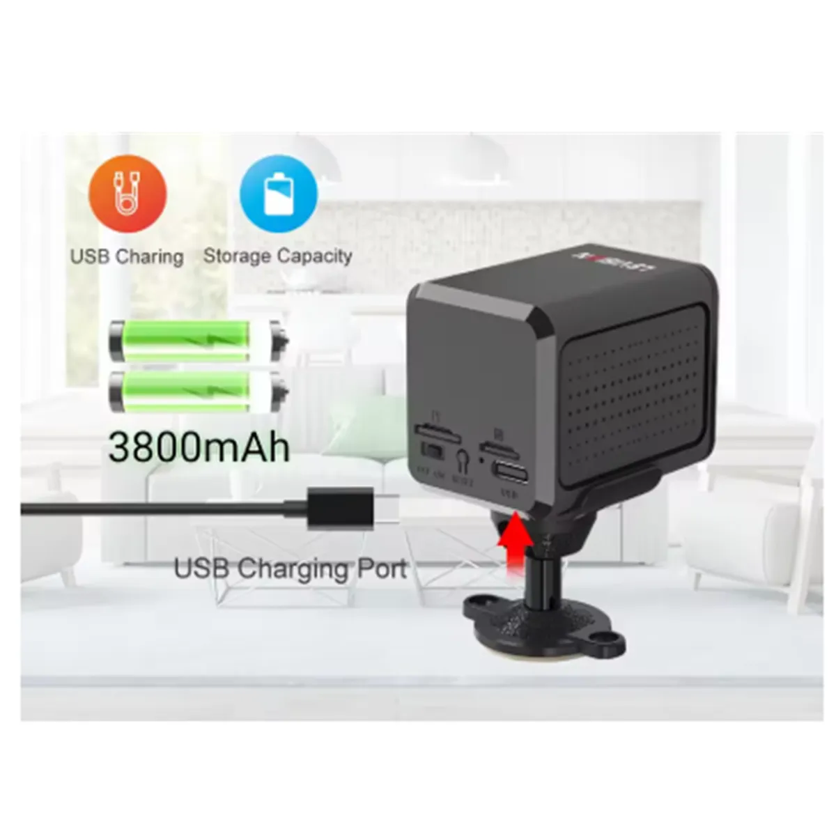 GENERICO - Camara Espia Wi Fi Vision NocturnaCon Bateria  De Larga Duracion