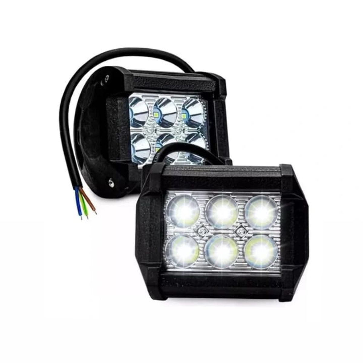 GENERICO - Par Faro Auxiliar De Neblina Con 6 Leds Hyper 4x2