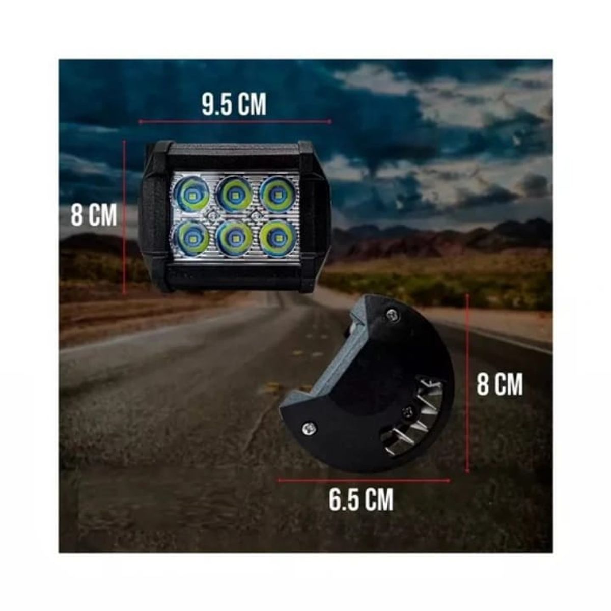 GENERICO - Par Faro Auxiliar De Neblina Con 6 Leds Hyper 4x2