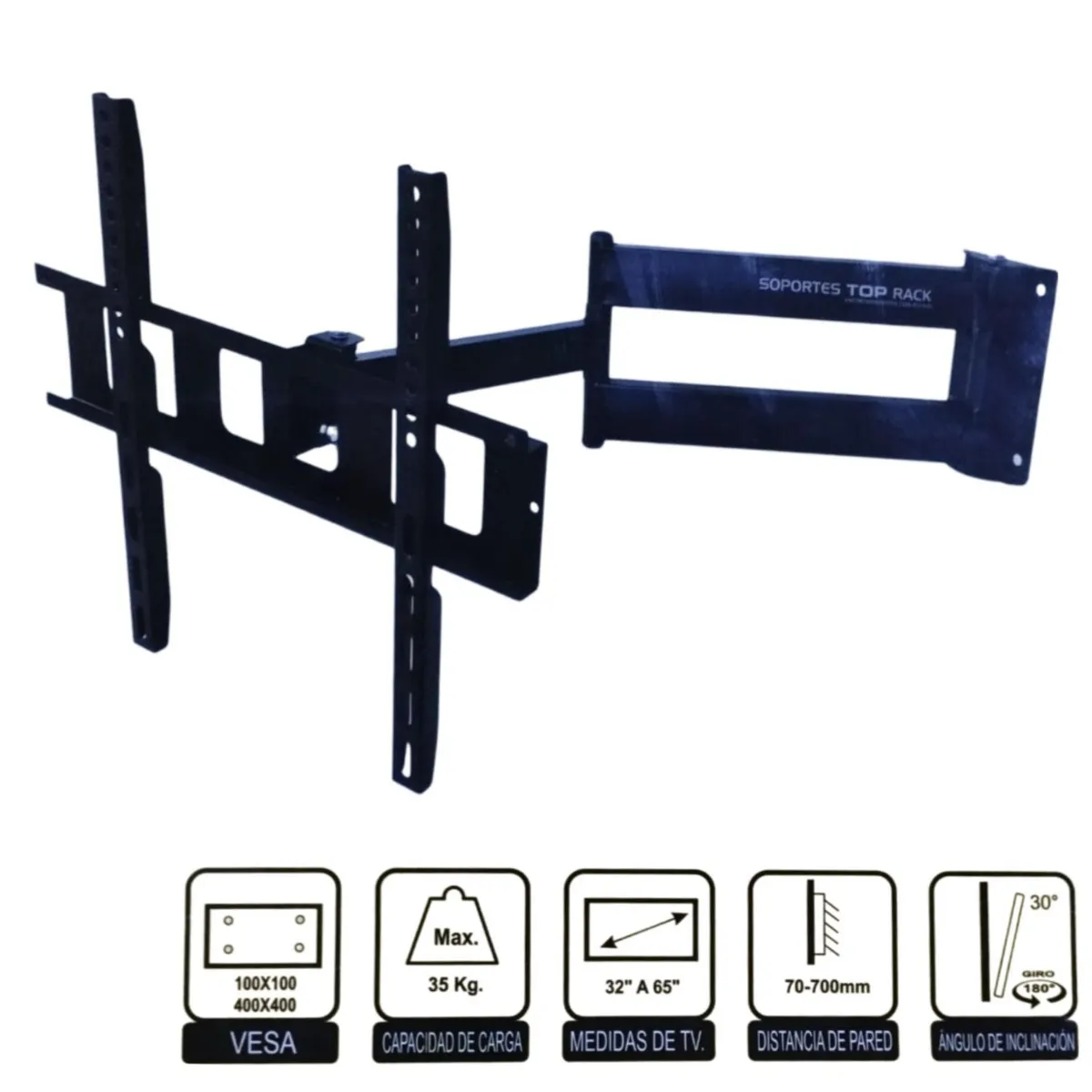 GENERICO - Rack Giratorio para TV TOP3265G2L 2 Brazos de 32” a 65”