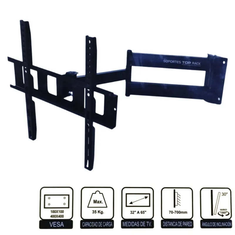 GENERICO - Rack Giratorio para TV TOP3265G2L 2 Brazos de 32” a 65”