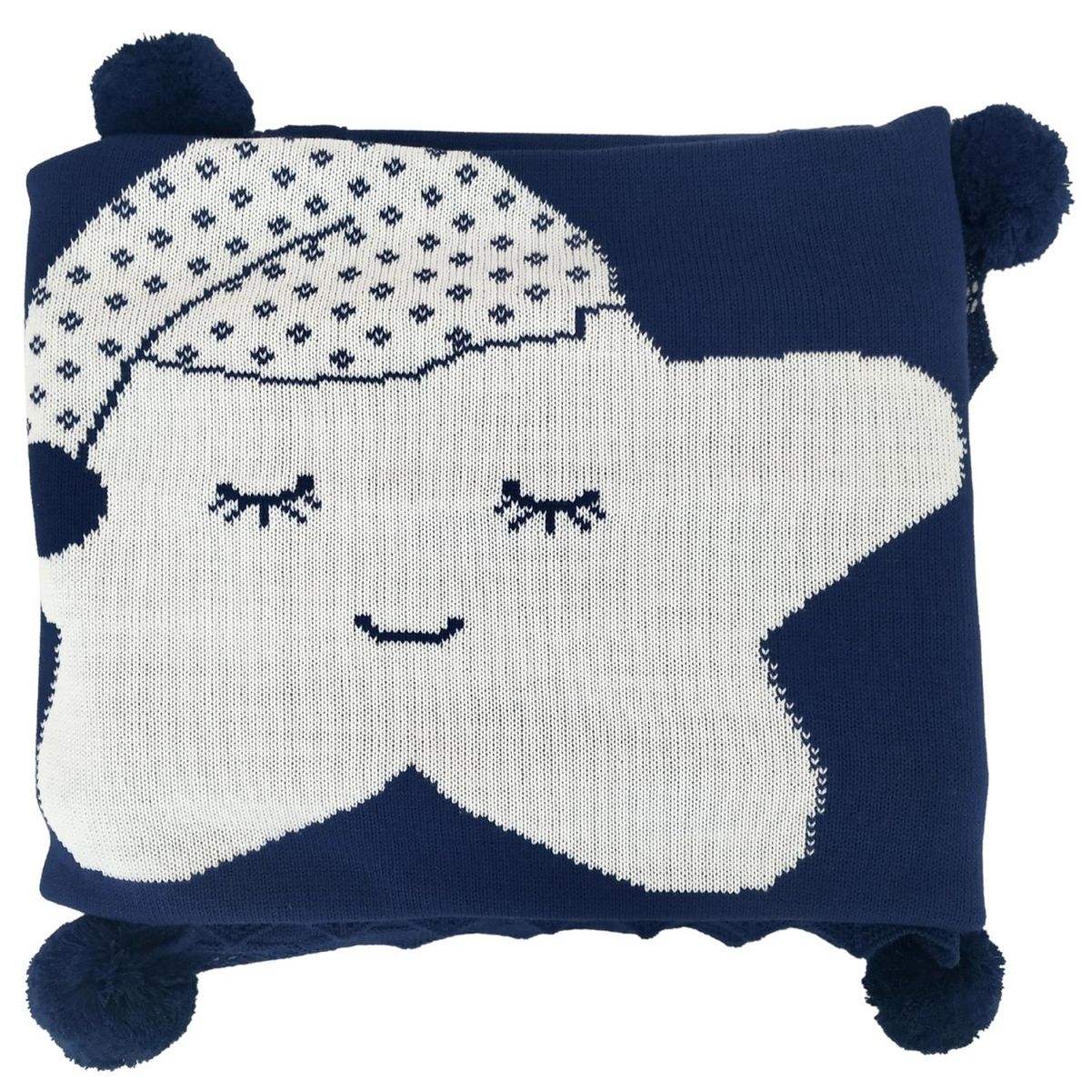 GENERICO - Colcha Hilo Tacto Estrella - Azul AB