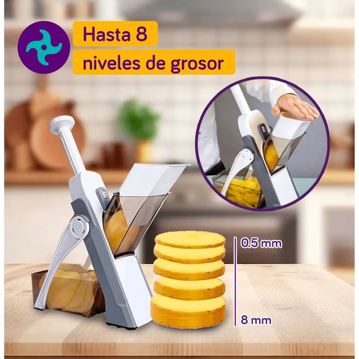 GENERICO - PICADOR DE VERDURAS Y FRUTAS MULTIFUNCIONAL COCINA FACIL