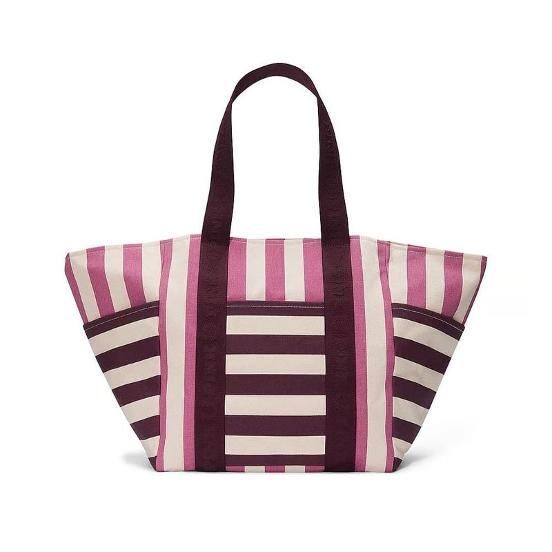 VICTORIA'S SECRET - BOLSO GUINDA Y BEIGE TIPO LONA VICTORIAS SECRET