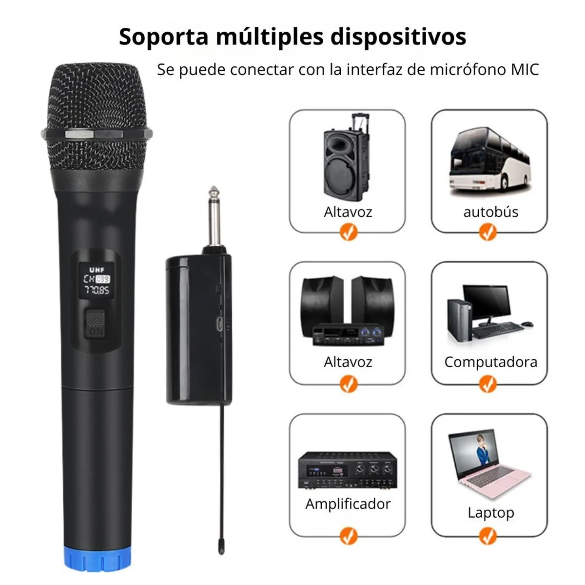 OEM - Microfono Inalambrico BOSSNEY Profesional Pantalla Digital BS-H9826