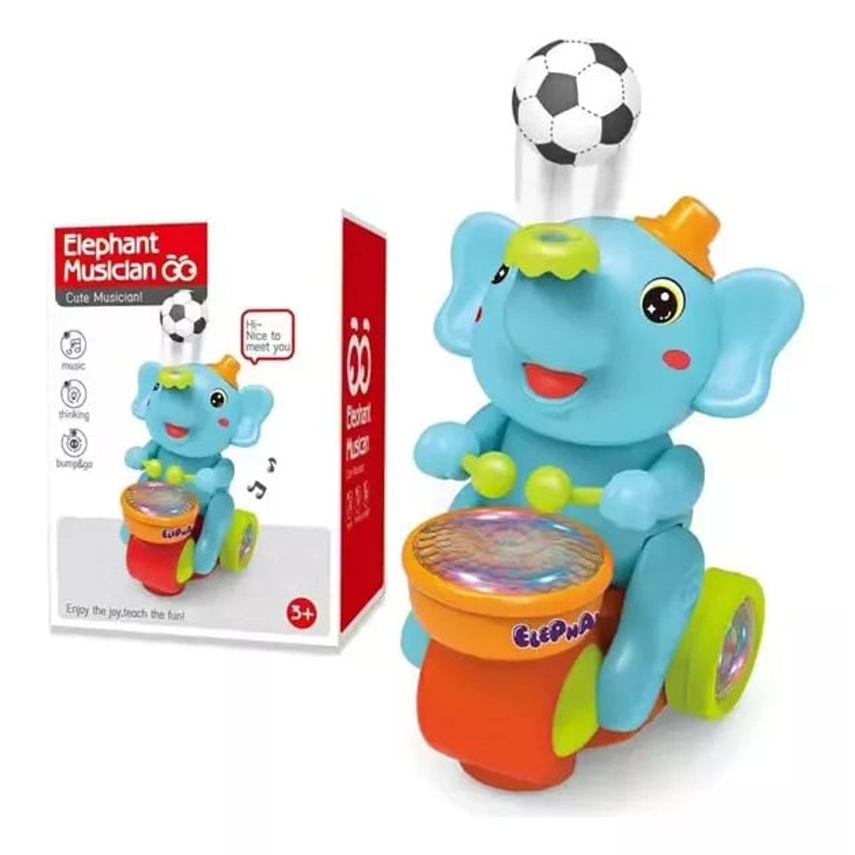 GENERICO - Elefante Musical con Luces y Pelota Flotante