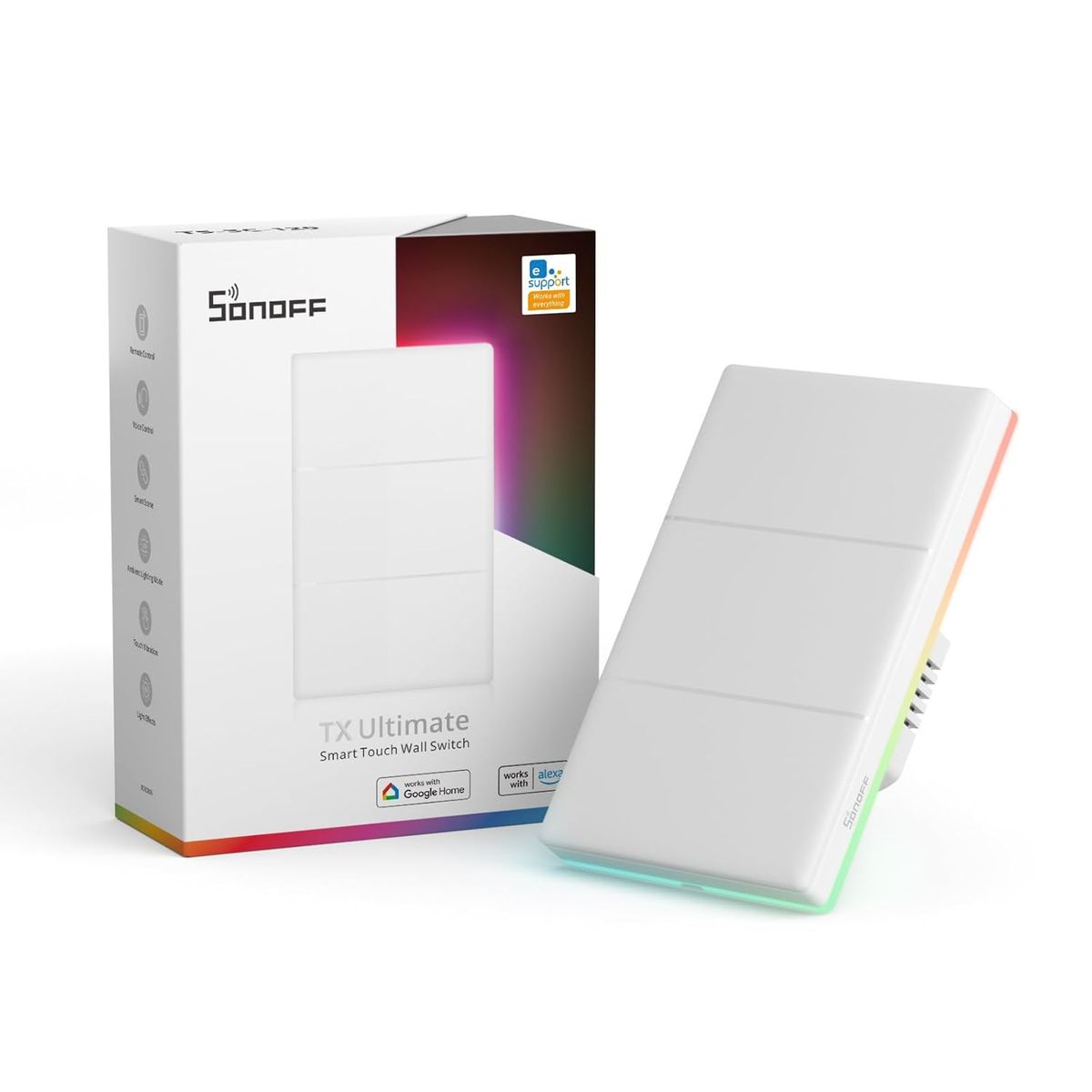 SONOFF - Interruptor Inteligente Sonoff Tx Ultimate T5 3 Botones Wifi