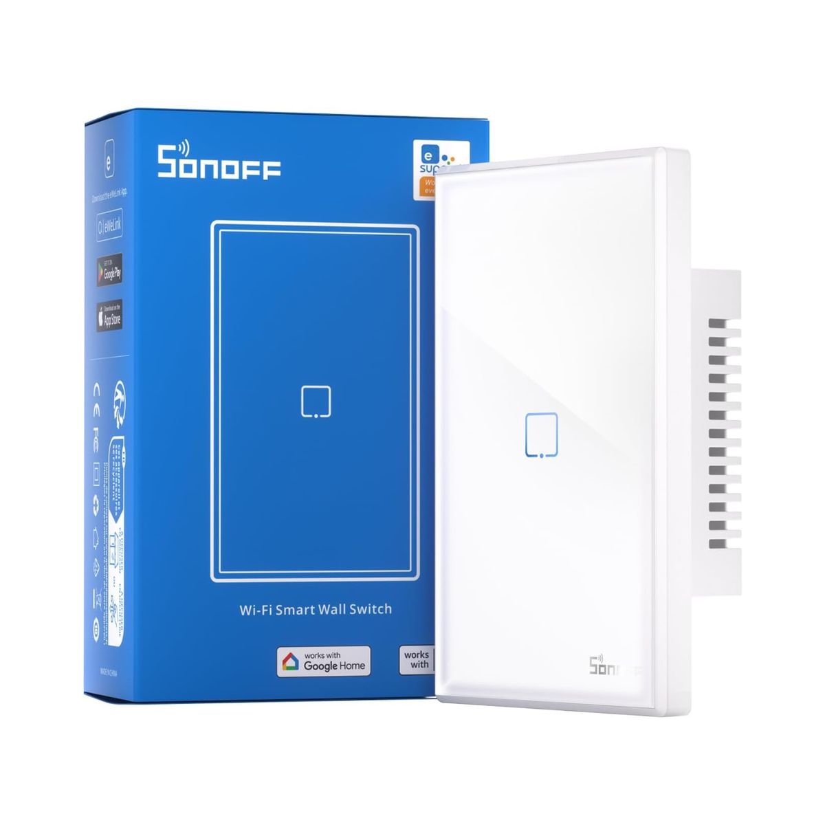 SONOFF - Interruptor Inteligente Sonoff T2 Blanco 1 Boton Wifi