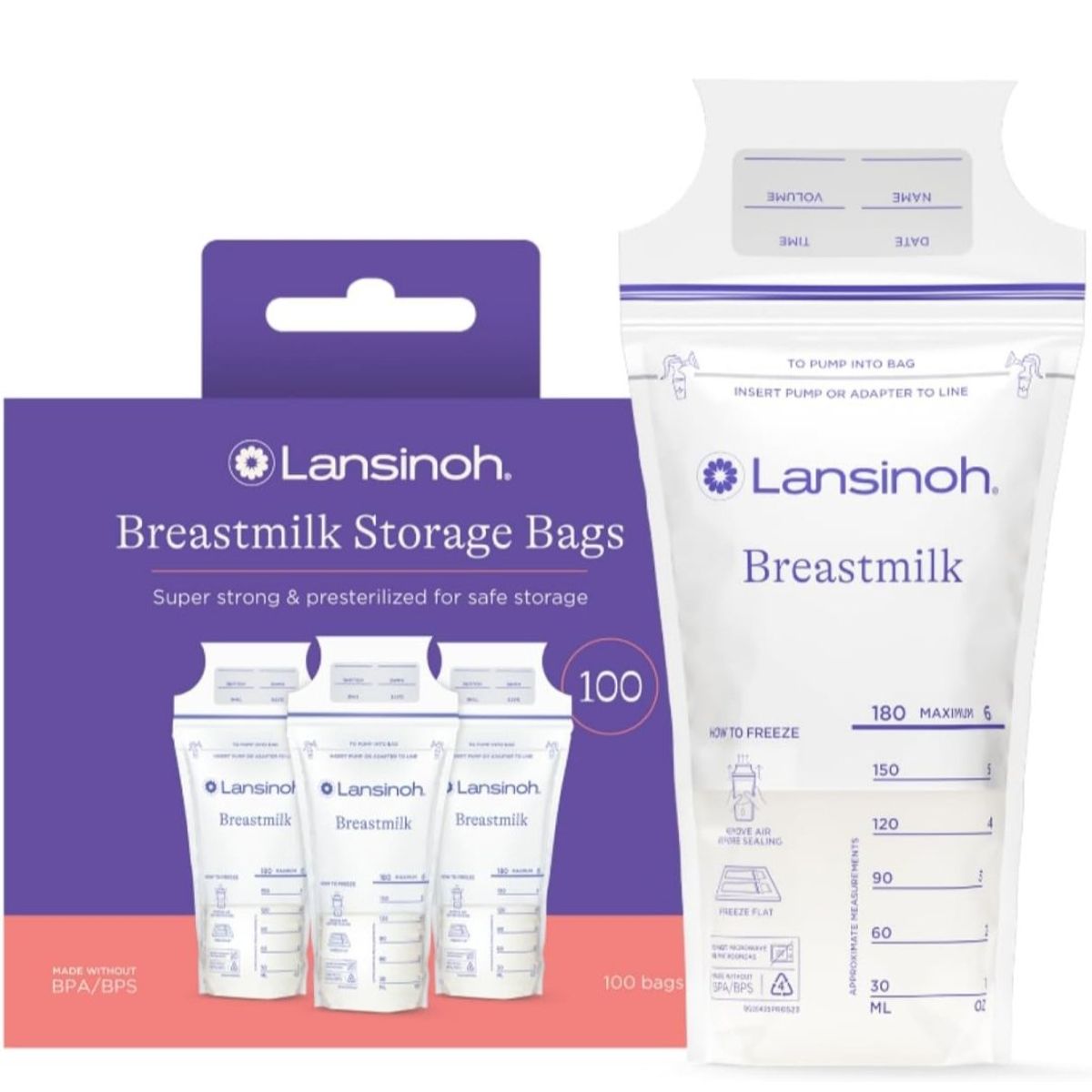 LANSINOH - Lansinoh - Bolsas de almacenamiento de leche materna 100 uds