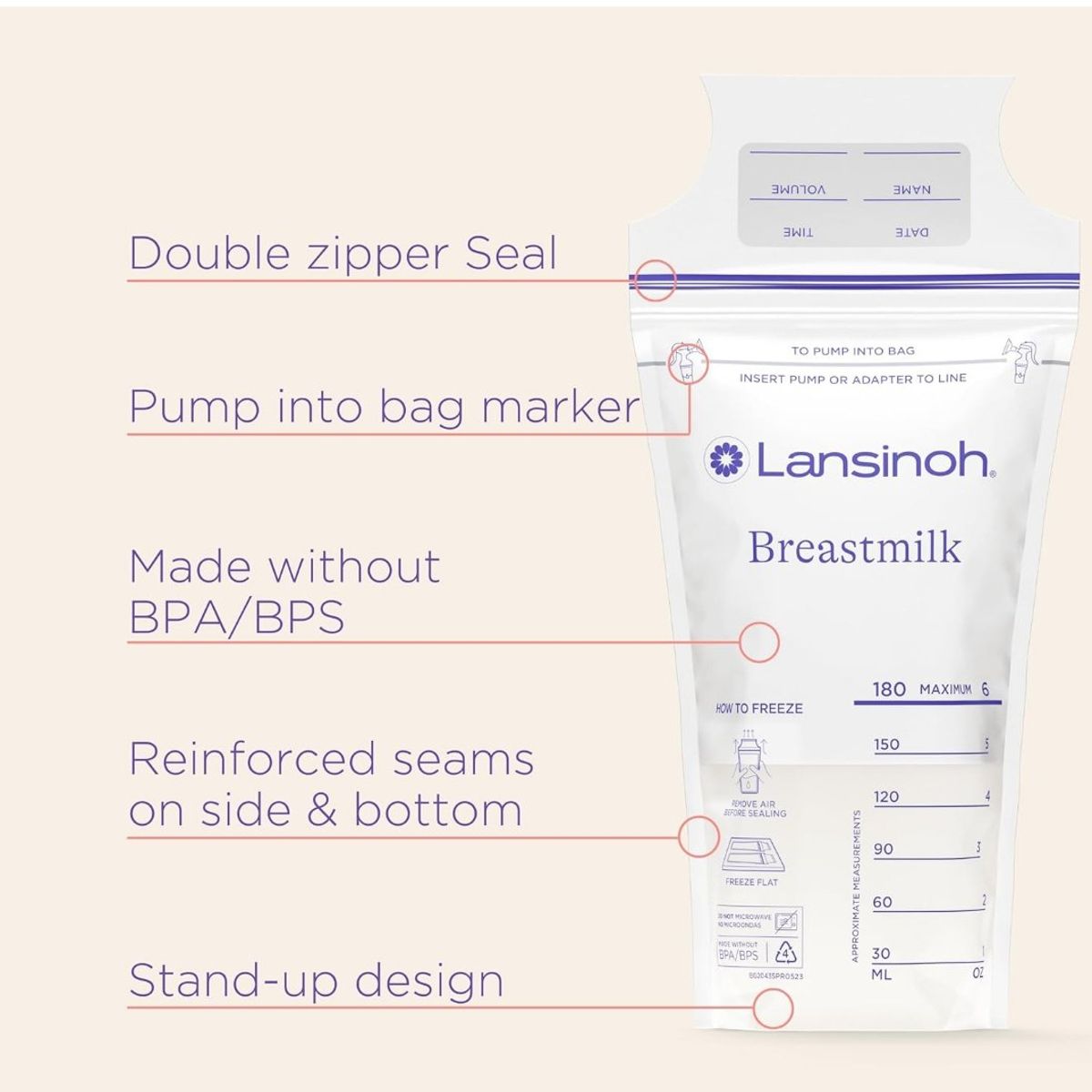 LANSINOH - Lansinoh - Bolsas de almacenamiento de leche materna 100 uds