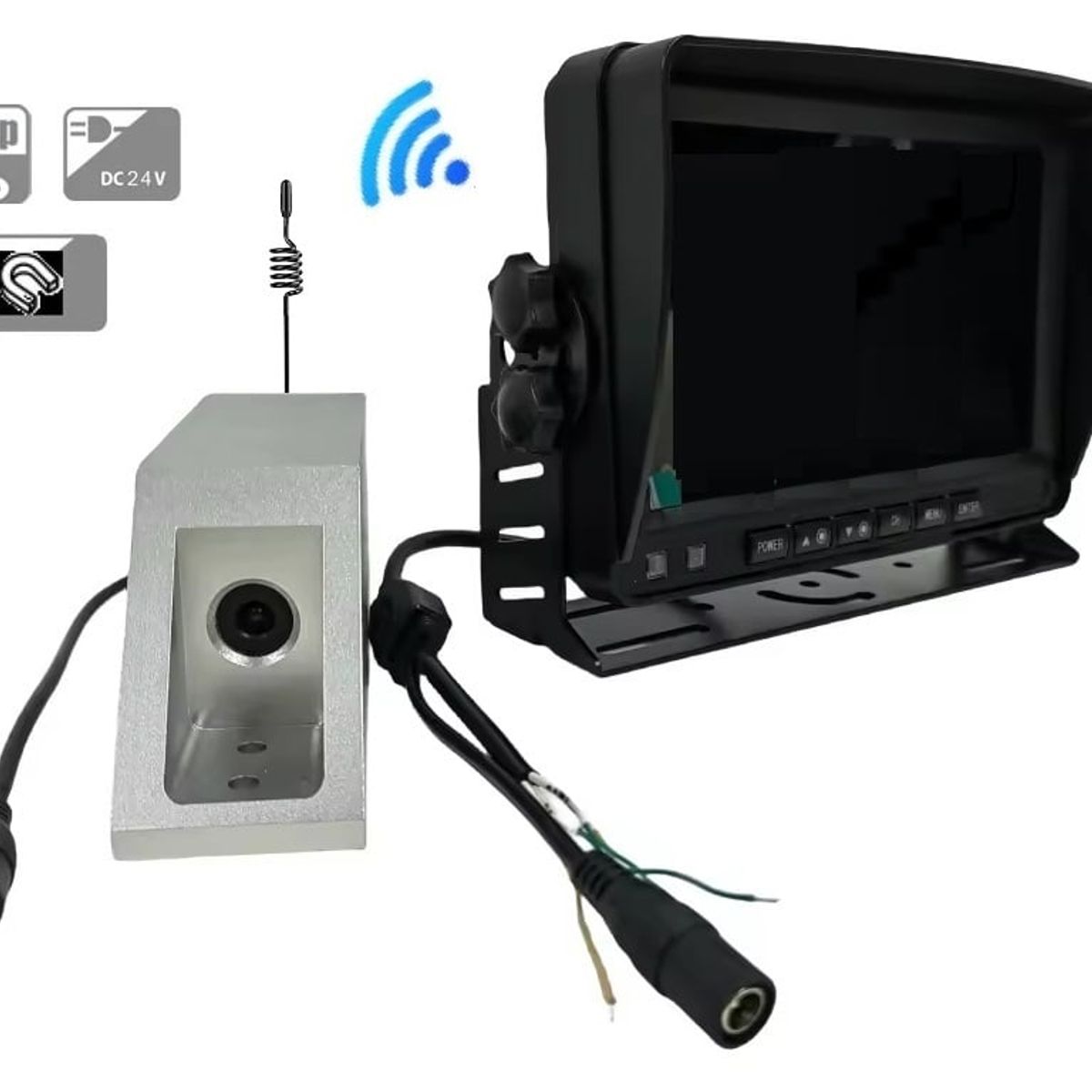 GENERICO - Kit Pantalla Camara Inalámbrica Montacarga Apiladora Grua