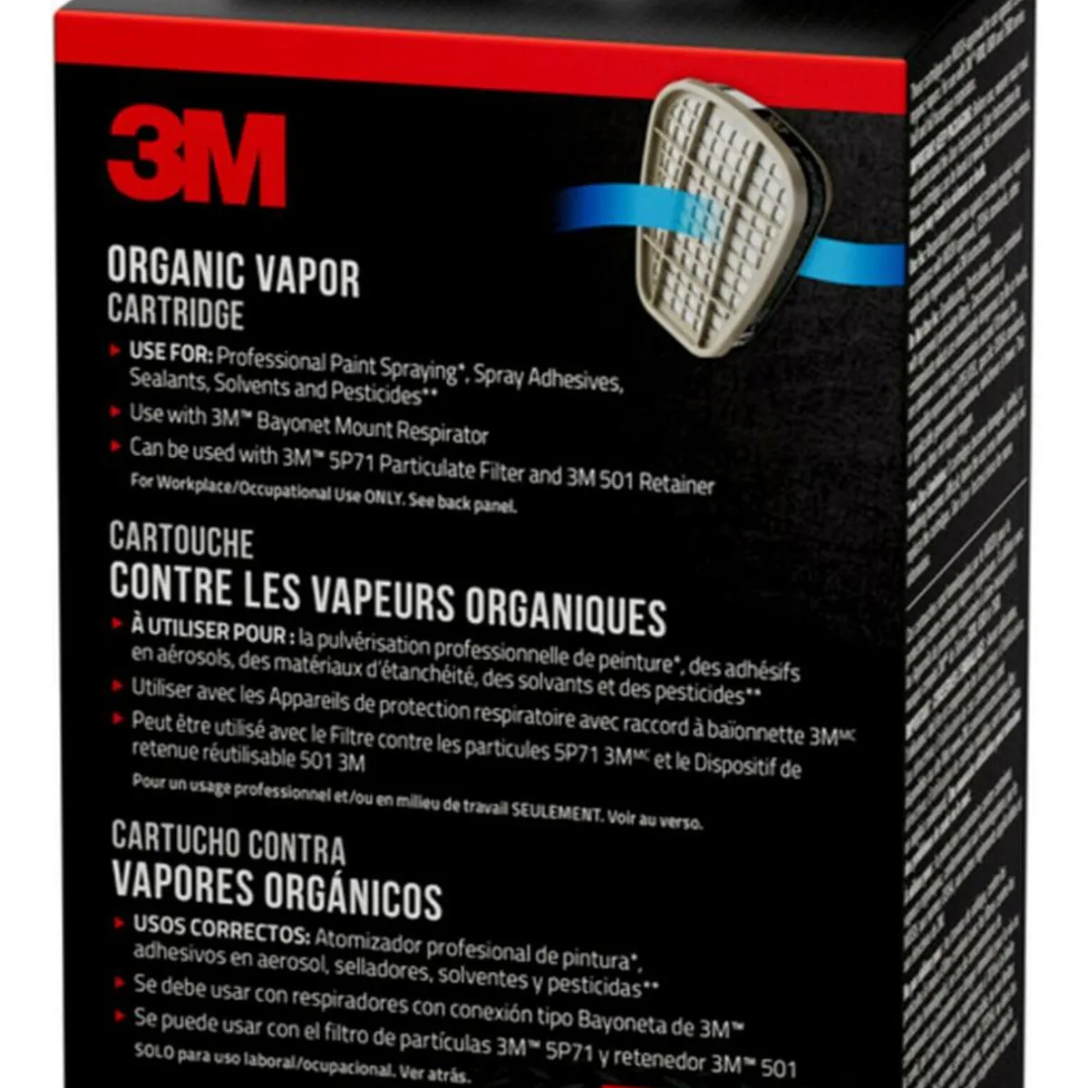 Cartuchos 3M para Vapores Orgánicos  Repuesto para Respirador, marca 3M - Foto Principal