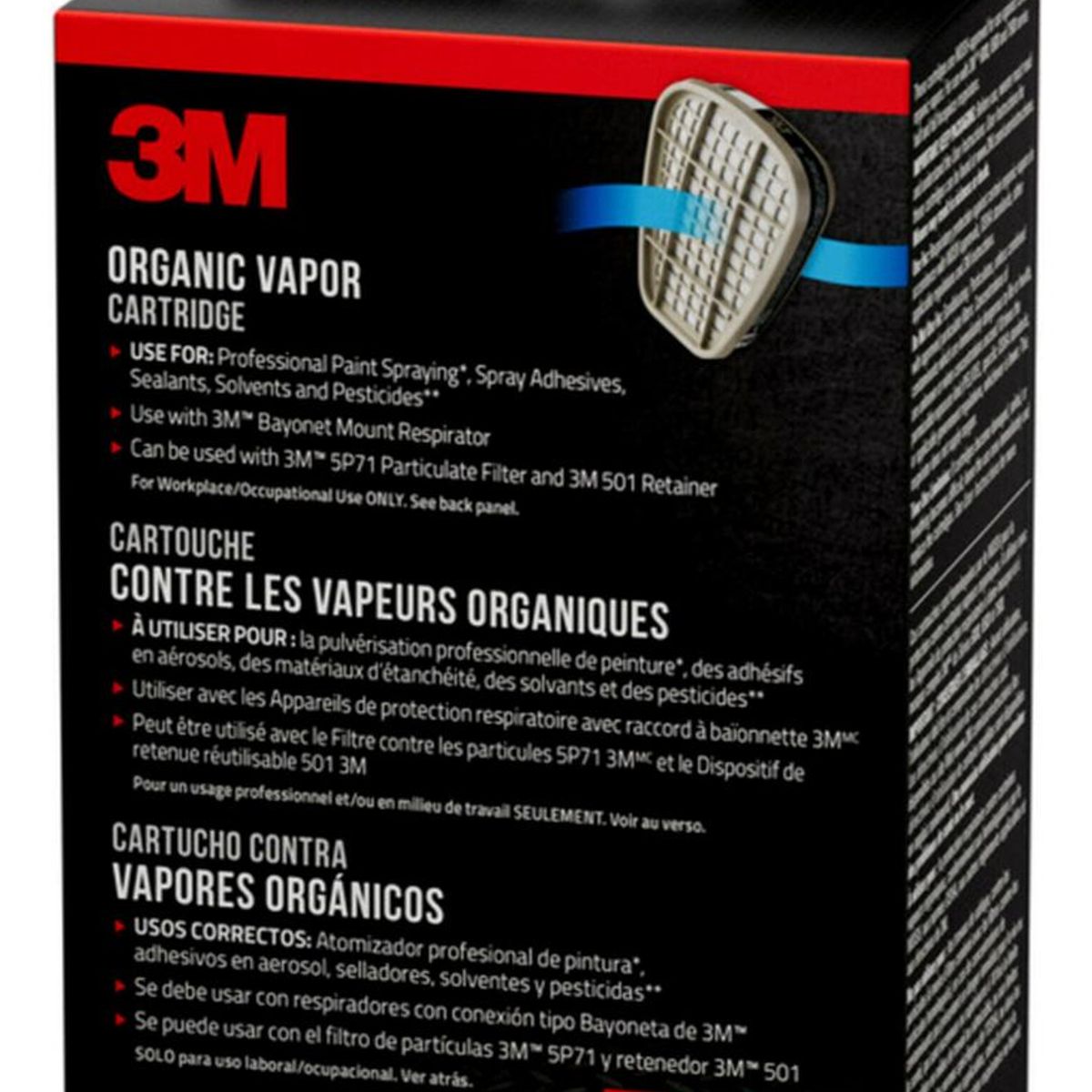 3M - Cartuchos 3M para Vapores Orgánicos  Repuesto para Respirador