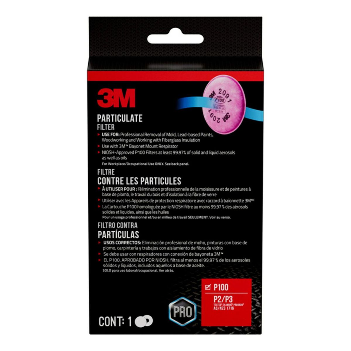 3M - Filtro de Partículas 3M para Respirador – Protección P100