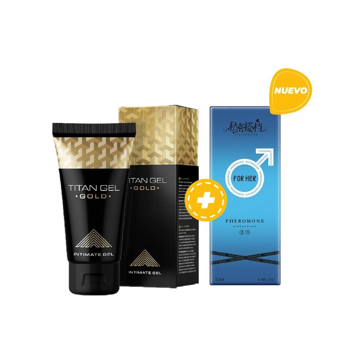 GENERICO - Titan Gel Gold Lubricante + Perfume de Feromonas