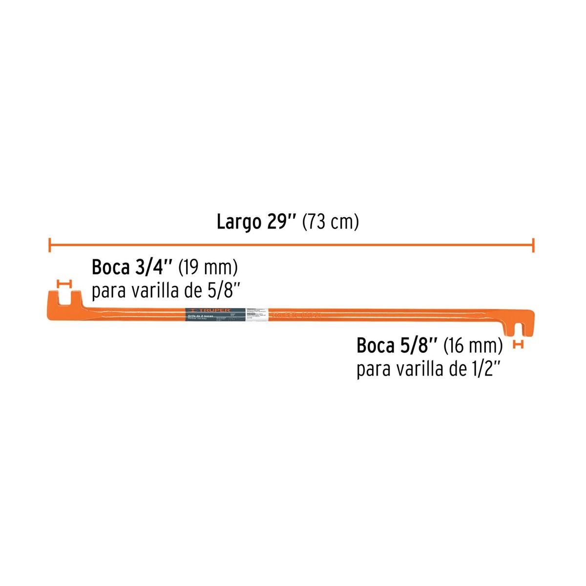 TRUPER - Grifa dobladora de fierro dos bocas de 58 y 34 Truper