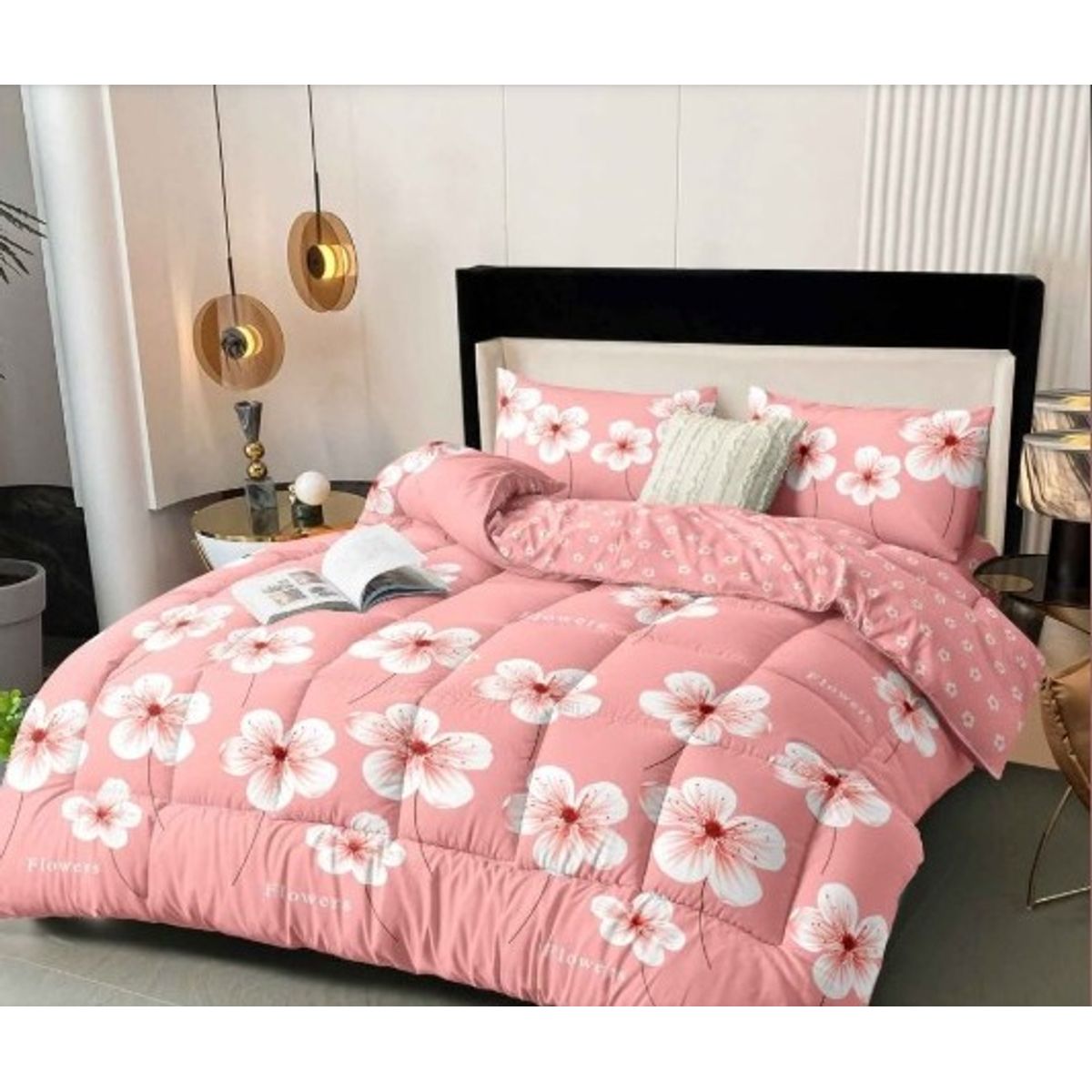 GENERICO - Set de cobertor + juego de sabanas 2 Plz bramante 5 Piezas  Algodón