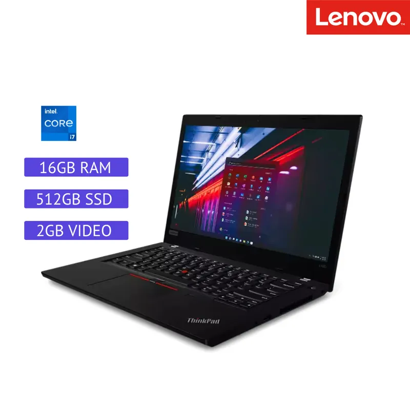 LENOVO - Laptop Reacondicionada Lenovo Thinkpad L490 - 14pulgadas - I7 - 16GB RAM - 512GB SSD - Negro