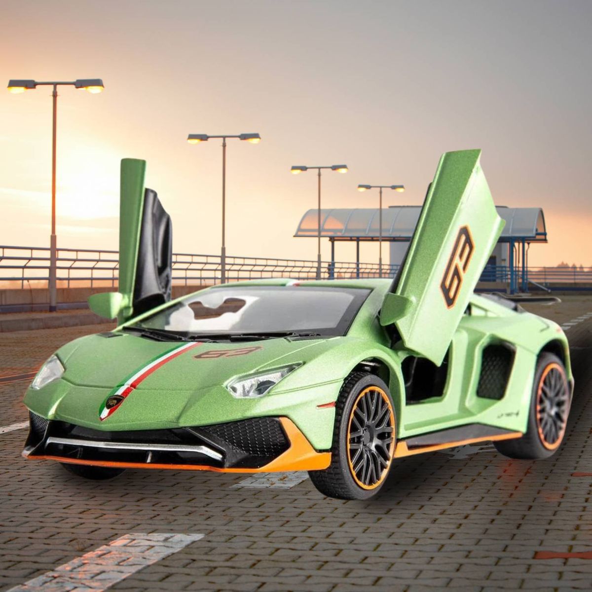 GENERICO - Auto Deportivo Lamborghini Italiano LP 780 Verde 15 Cm
