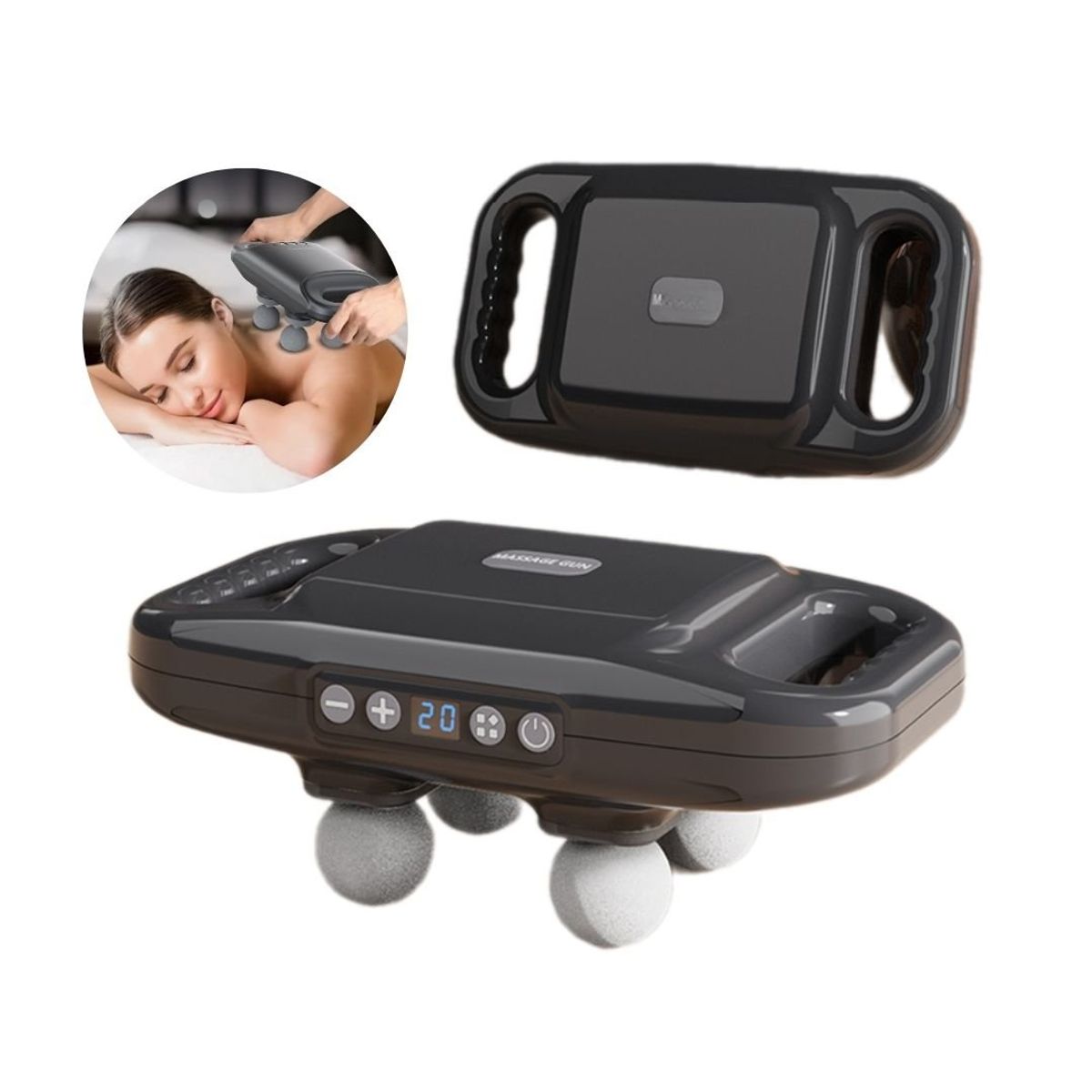 GENERICO - Masajeador Portátil 4Cabezales Alta Frecuencia