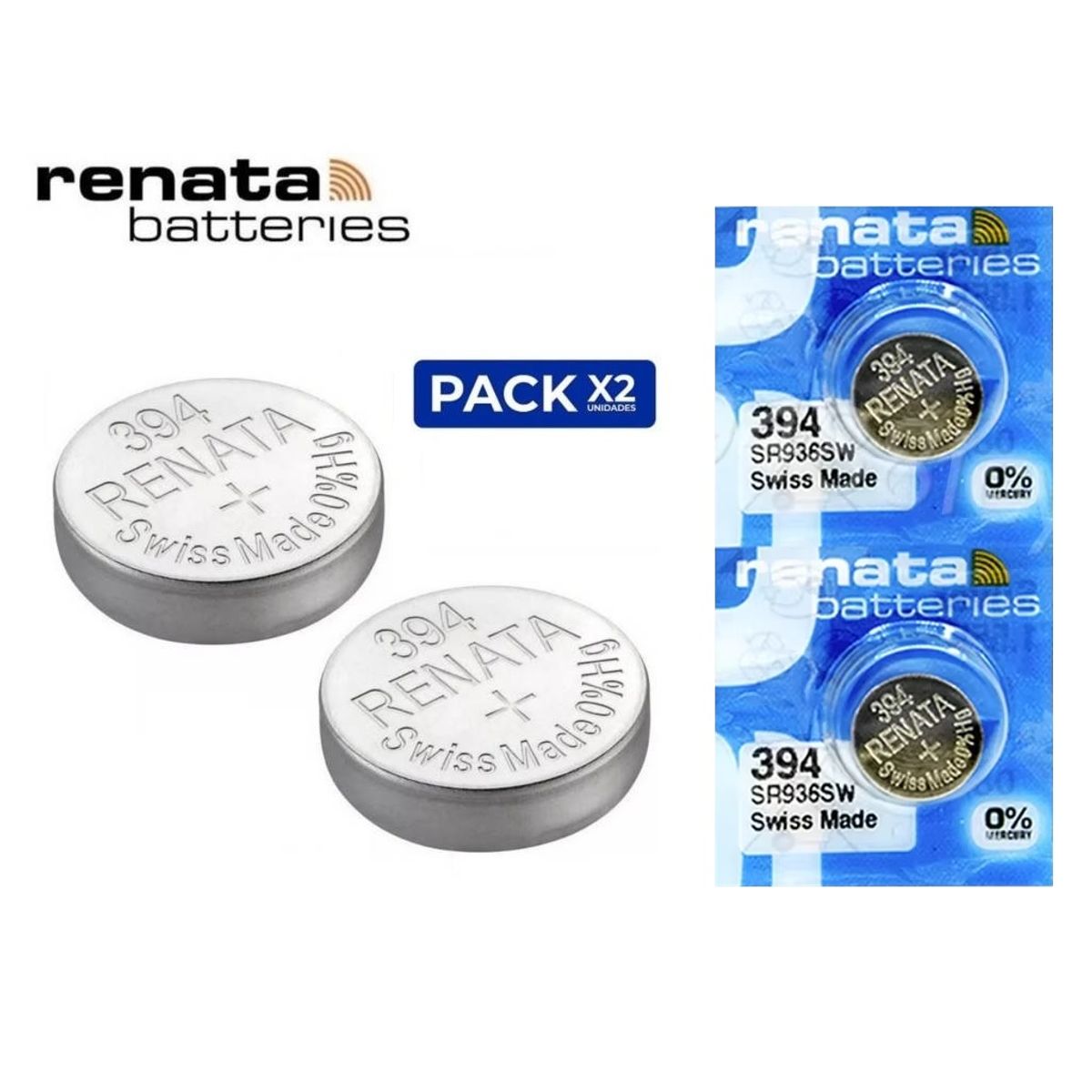 GENERICO - Pila Batería Renata 394 SR936SW Tipo Botón Original Suiza