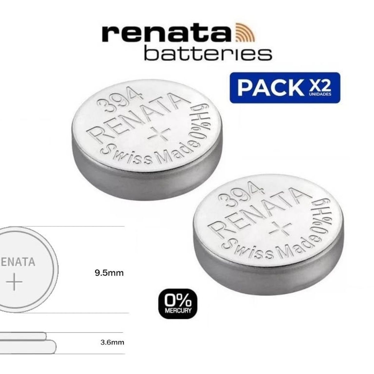 GENERICO - Pila Batería Renata 394 SR936SW Tipo Botón Original Suiza