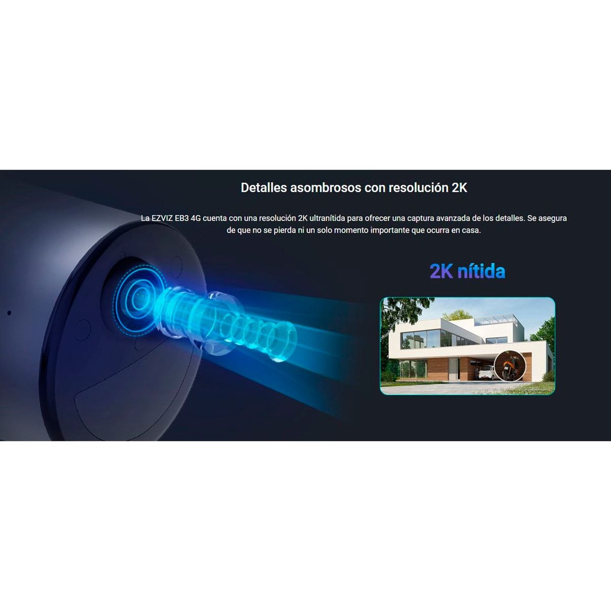 EZVIZ - Cámara Ezviz EB3 4G 2K Inteligente Exterior Inalambrica con Batería