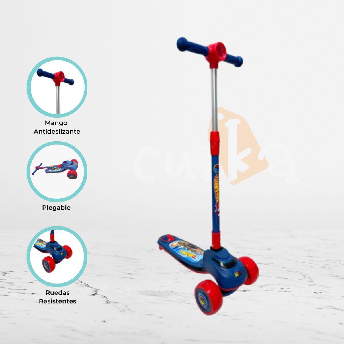 CUZKA - Scooter Plegable para Niños «HOT WHEELS» Bluetooh